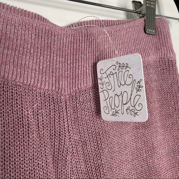 FREE PEOPLE RARE! Split Open Side Leg Ankle Wide Leg Knit Pants Size XS - Picture 10 of 11